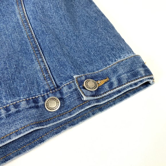 3/$25 Faded Glory Lace Up Denim Jean Jacket Lace-up Front Details Large - Picture 5 of 10